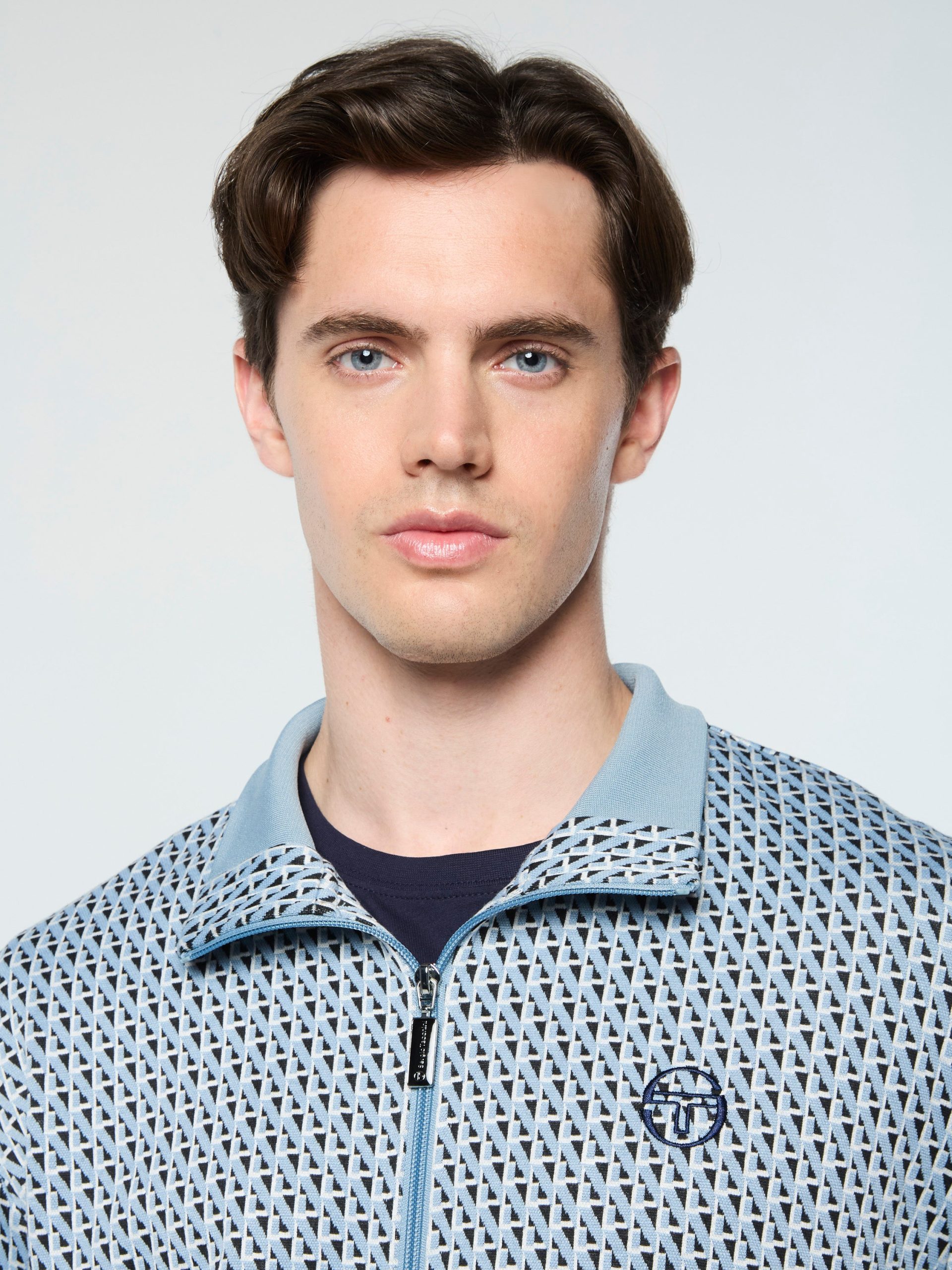 Paolo Knit Track Jacket- Faded Denim - Image 8