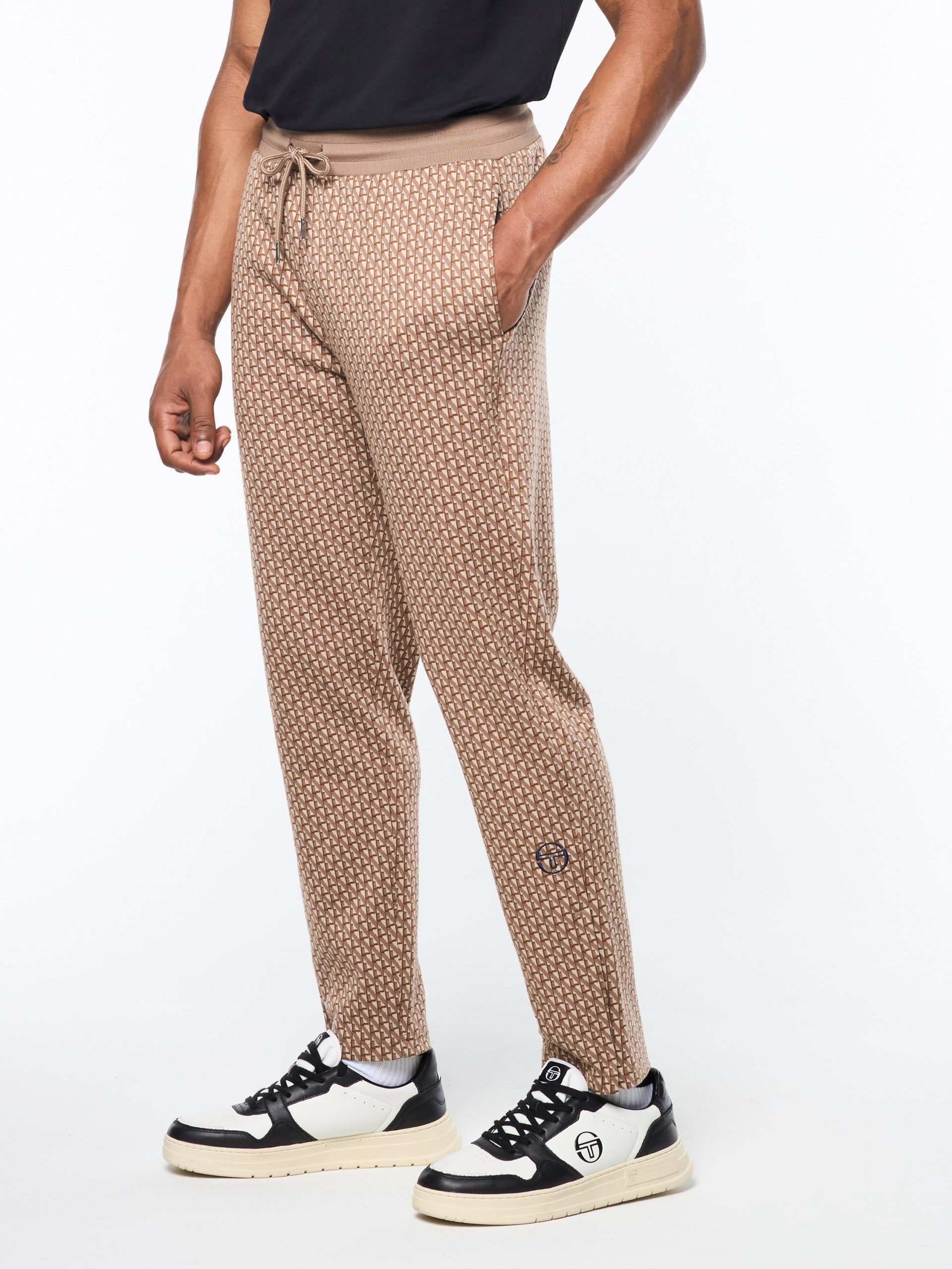 Paolo Knit Track Pant- Taupe Grey