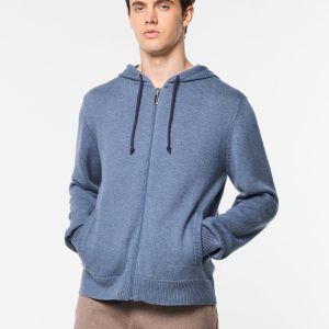 Fausto Knit Hoodie- Faded Denim