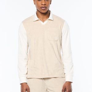 Alvar Long Sleeve Polo- Fog