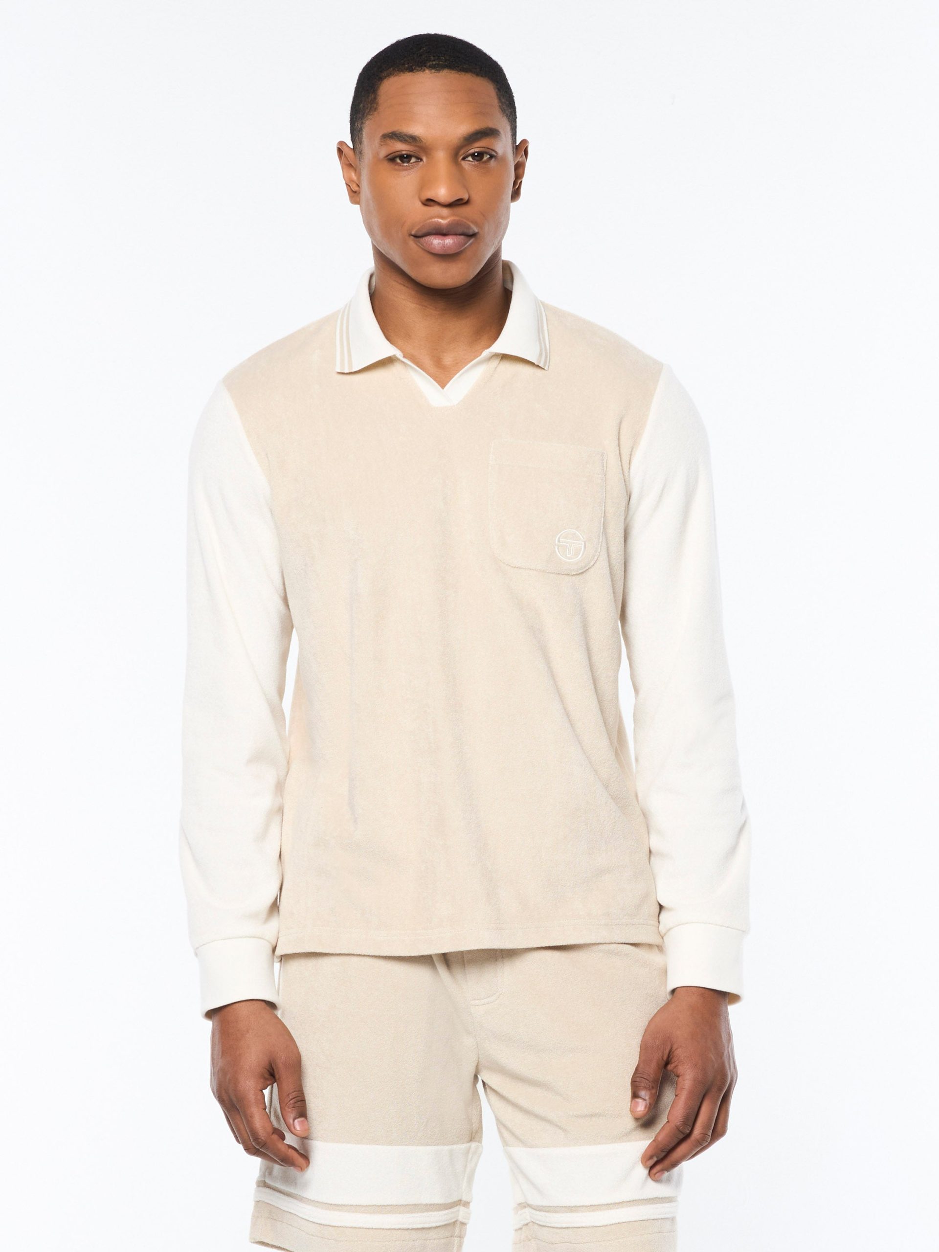Alvar Long Sleeve Polo- Fog