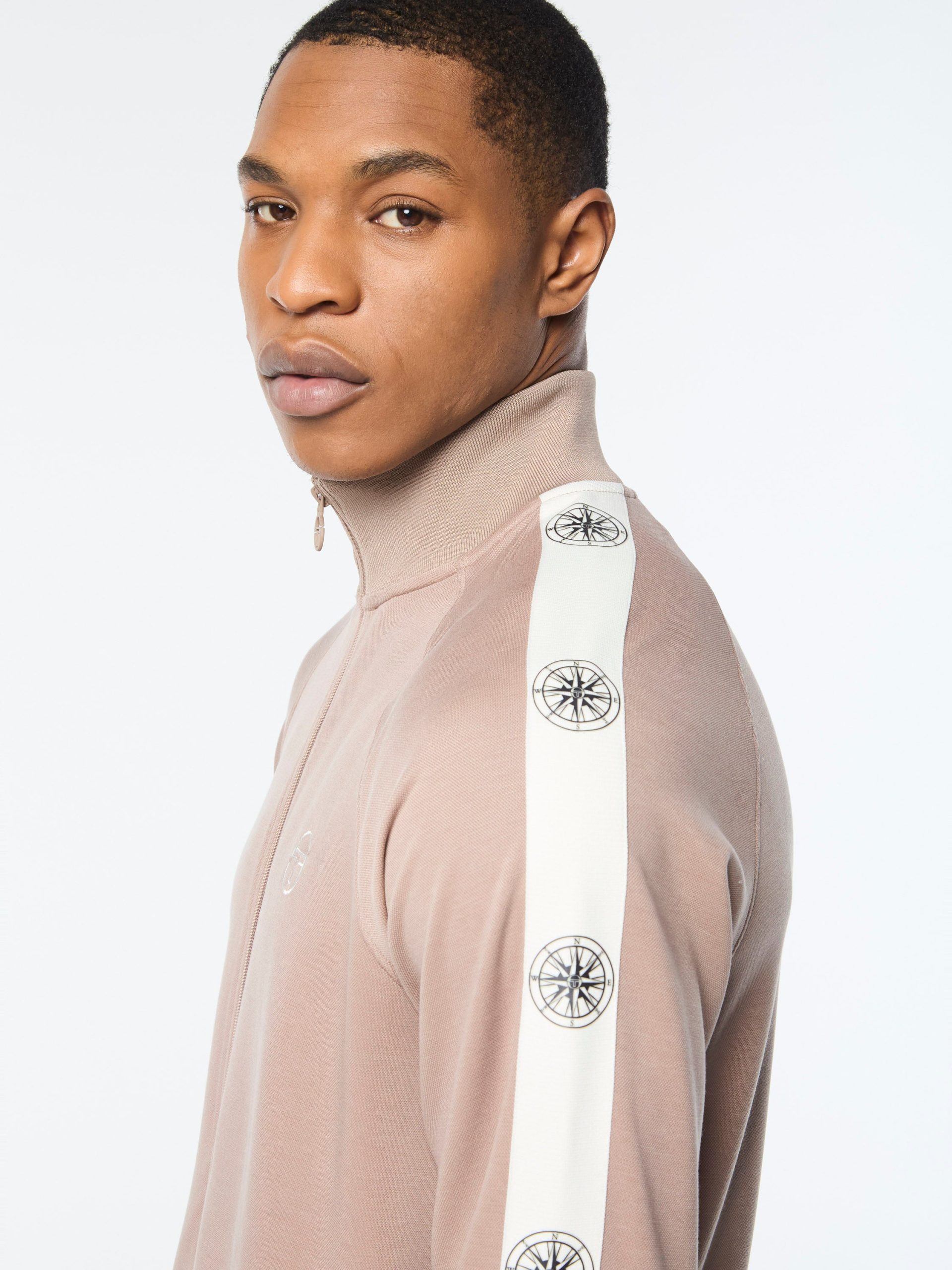 Bussola Track Jacket- Taupe Grey - Image 7