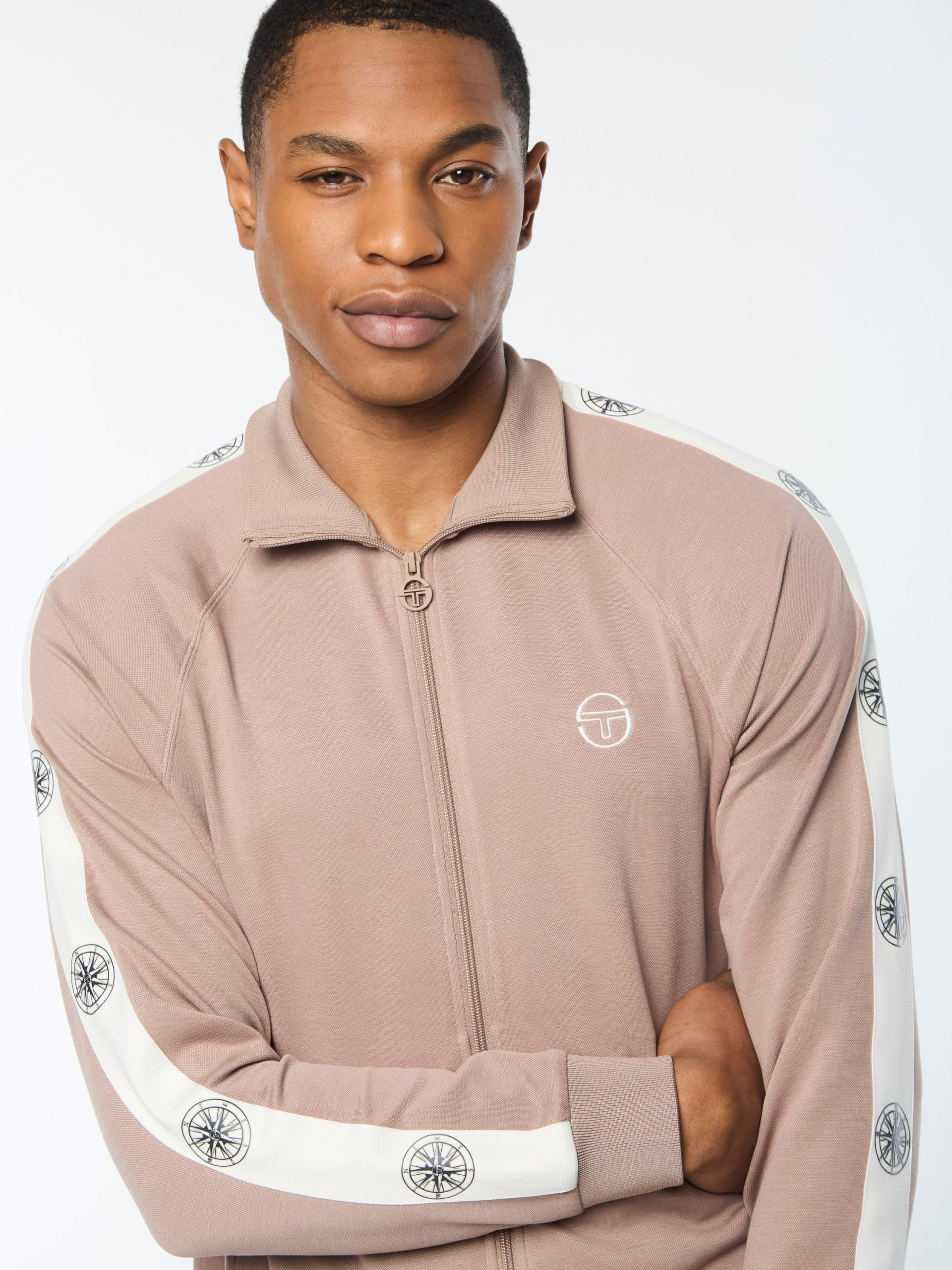 Bussola Track Jacket- Taupe Grey - Image 8