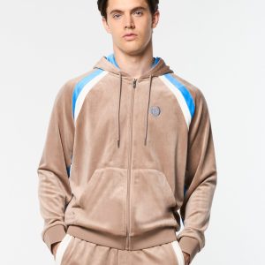 Lazaro Velour Hoodie- Taupe Grey
