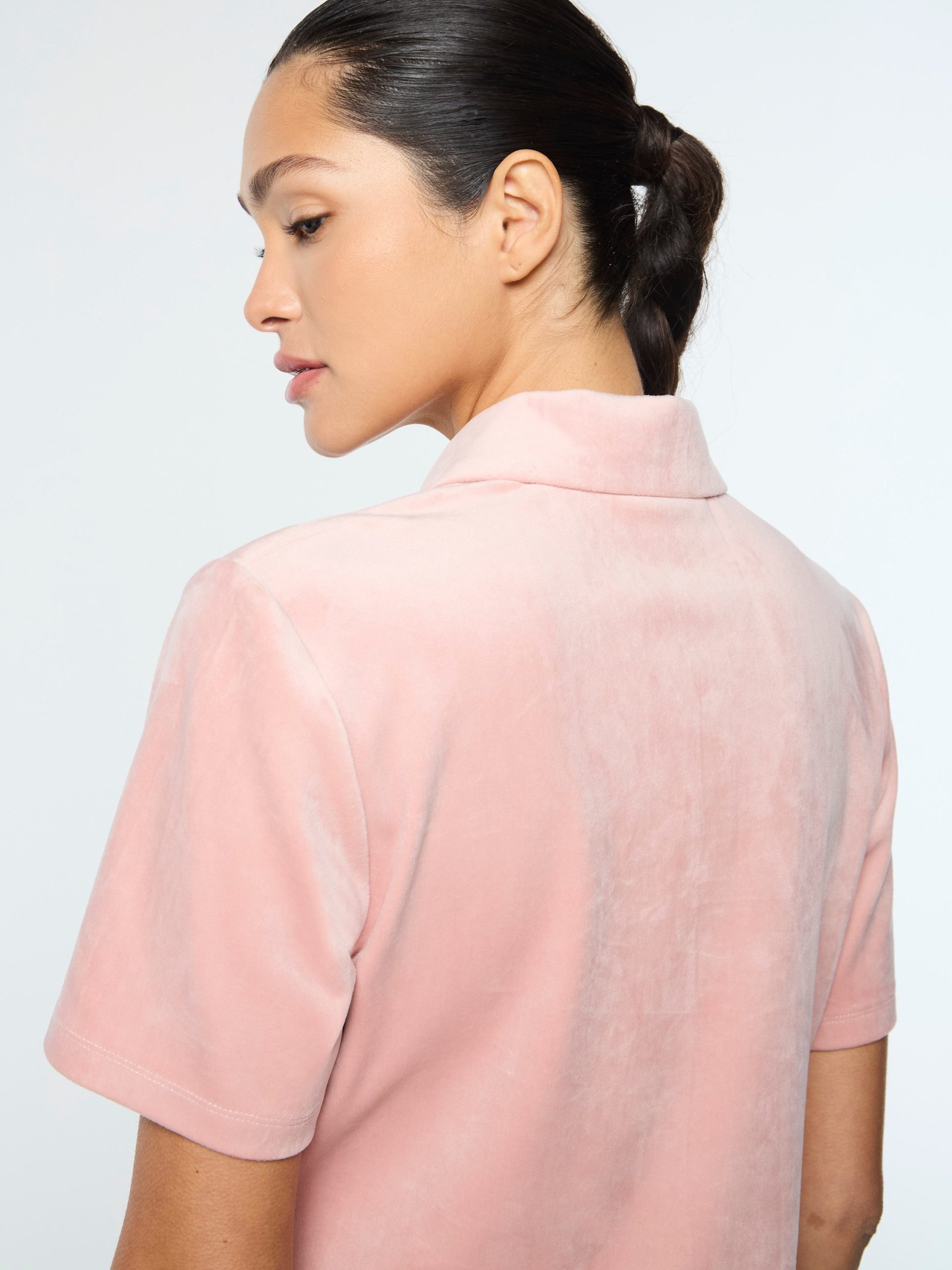 Adele Velour Polo- Pale Mauve - Image 6