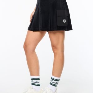 Adele Velour Skirt- Black Beauty