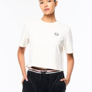 Adele Velour T-Shirt- Gardenia
