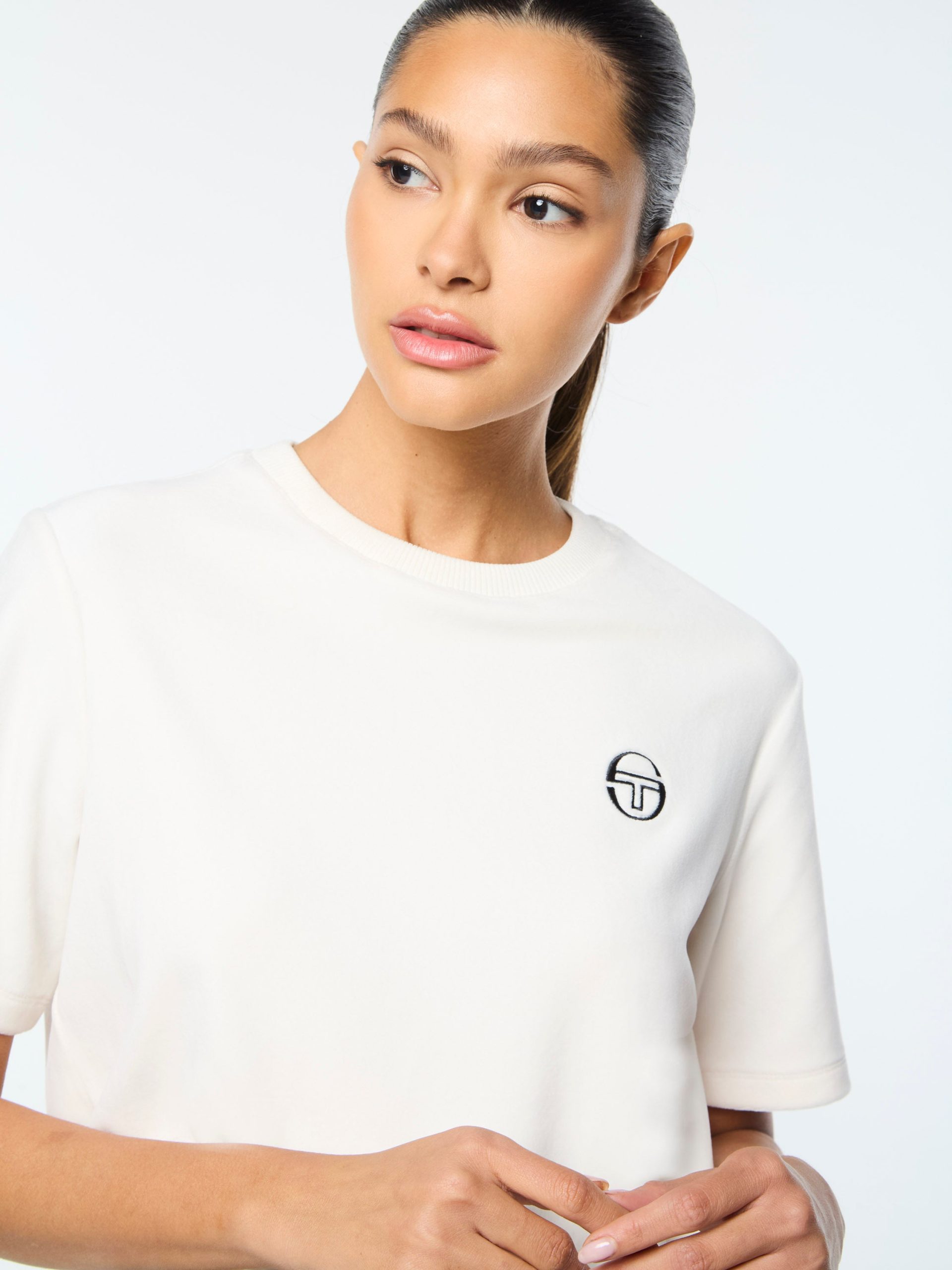 Adele Velour T-Shirt- Gardenia - Image 8