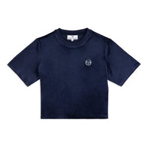 Adele Velour T-Shirt- Maritime Blue