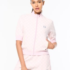 Leila Short Sleeve Track Jacket- Pale Mauve
