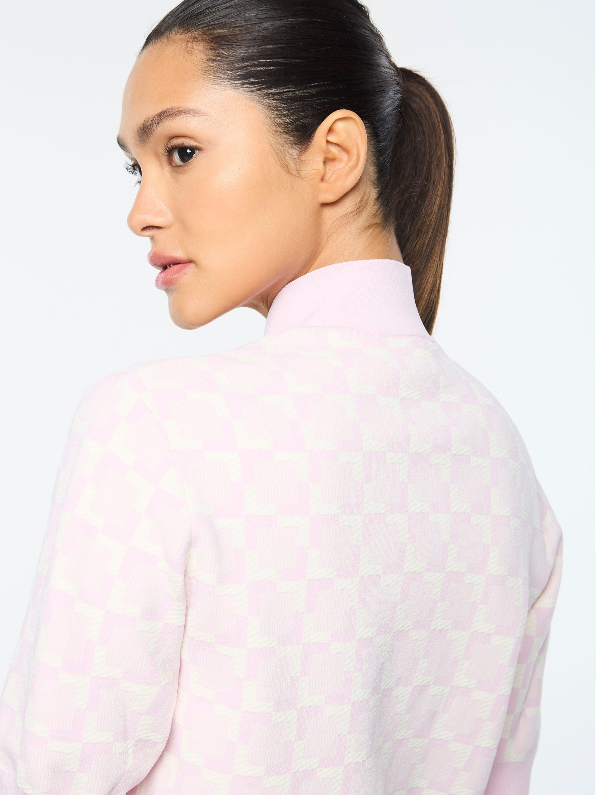 Leila Short Sleeve Track Jacket- Pale Mauve - Image 11