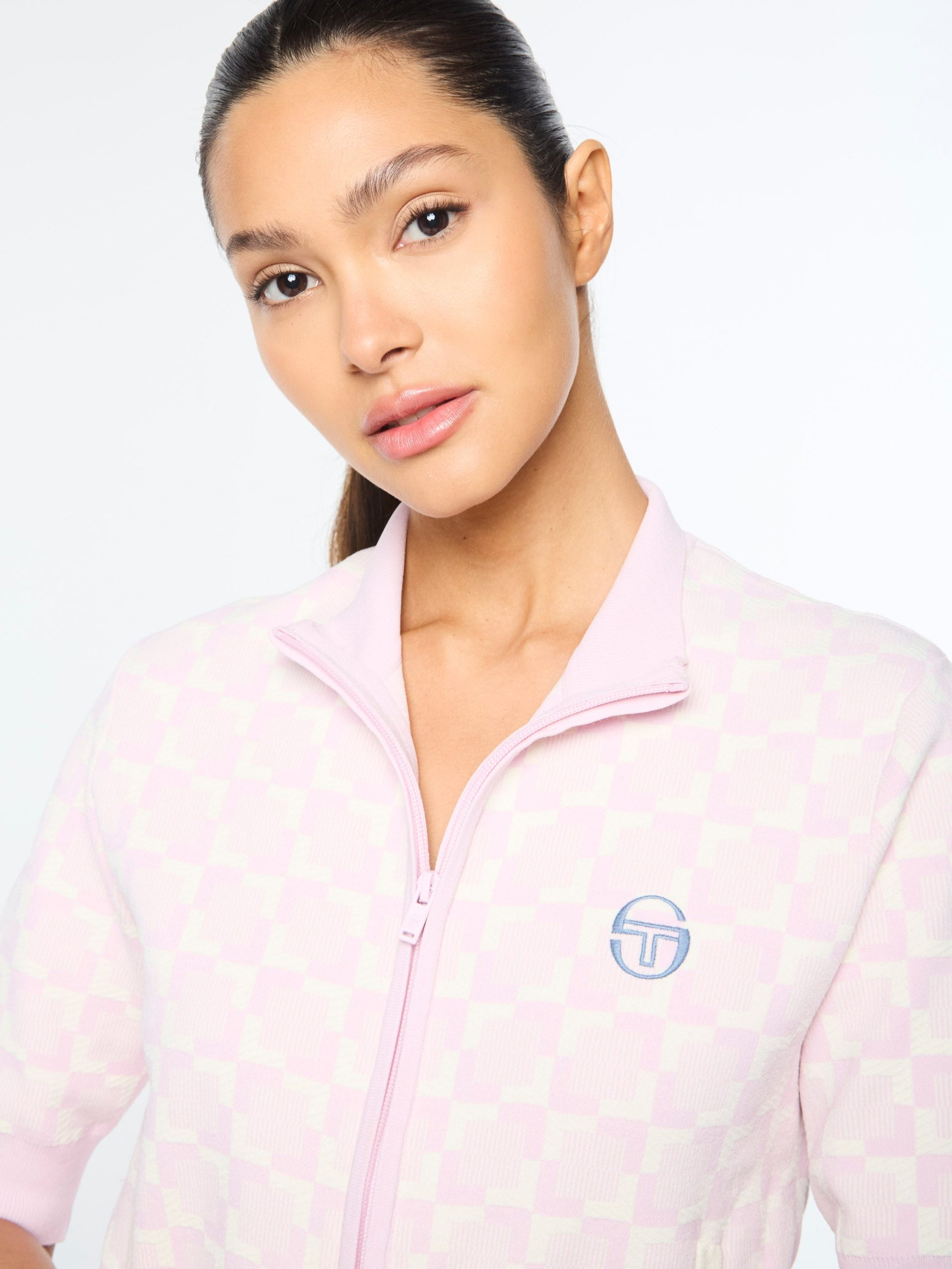 Leila Short Sleeve Track Jacket- Pale Mauve - Image 12