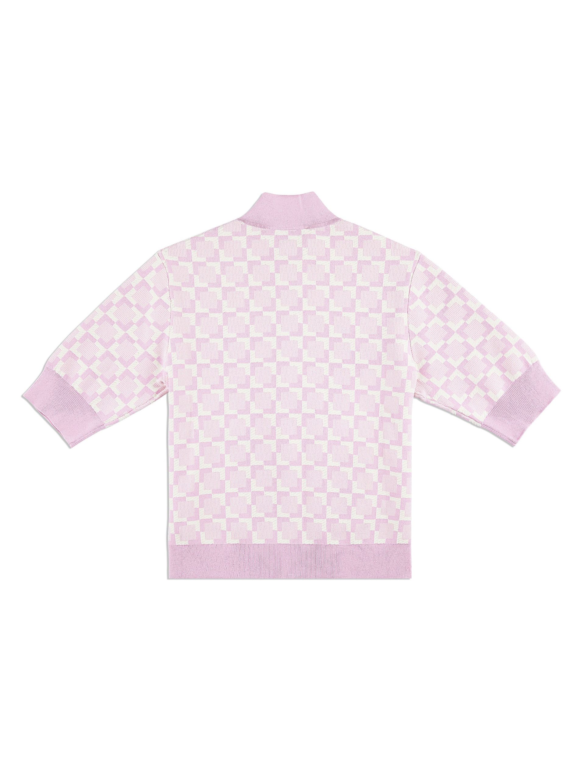 Leila Short Sleeve Track Jacket- Pale Mauve - Image 8