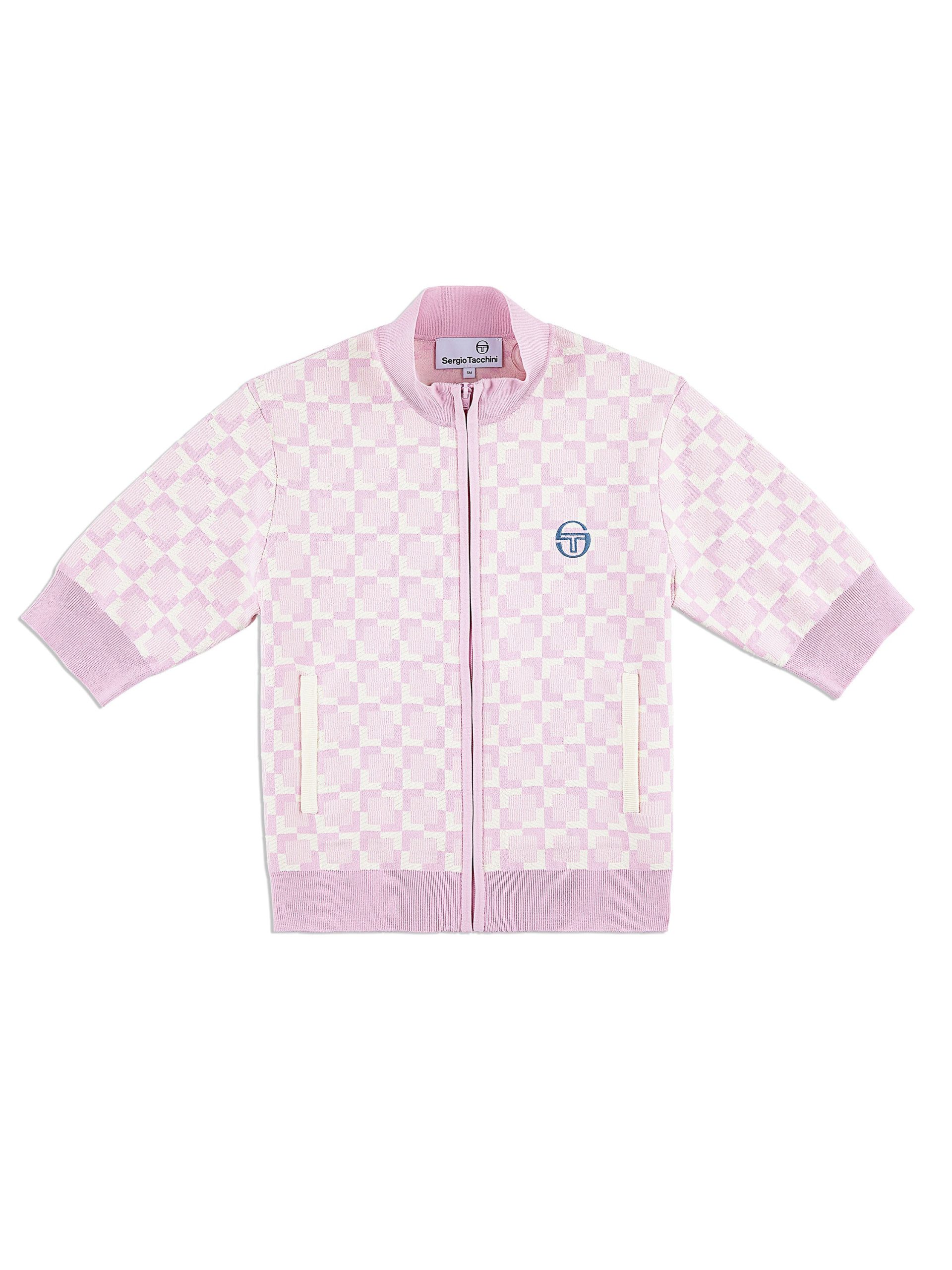 Leila Short Sleeve Track Jacket- Pale Mauve - Image 2