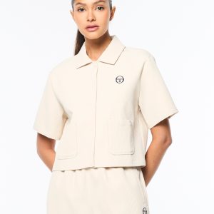 Mia Cropped Shirt- Fog