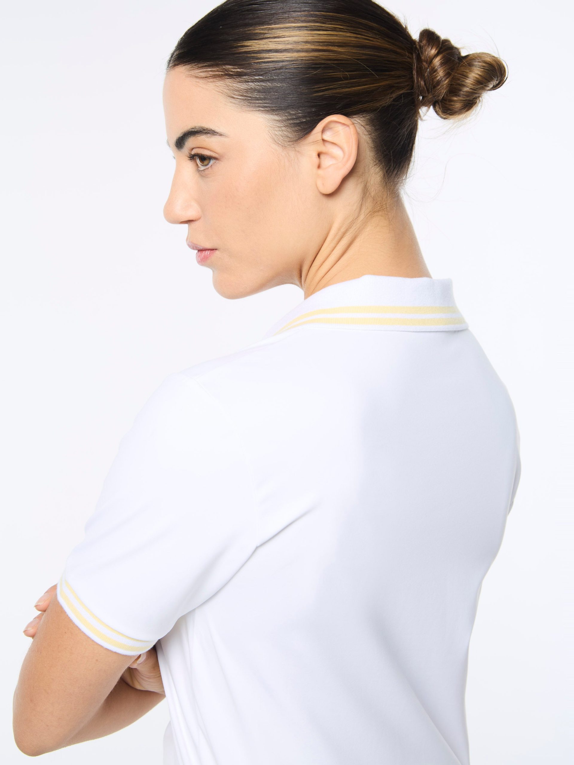 Idalia Cropped Polo- Brilliant White - Image 7