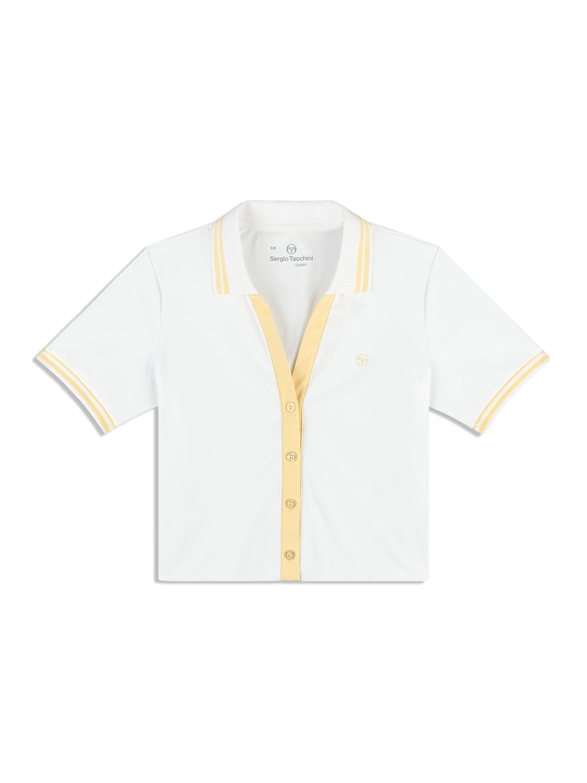 Idalia Cropped Polo- Brilliant White - Image 3