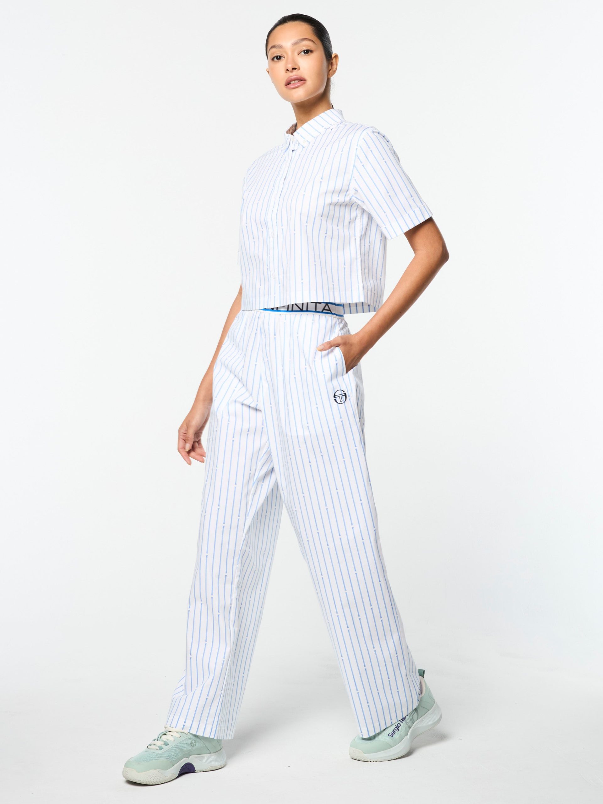 Women's Colonna Cropped Shirt- French Blue - Image 2