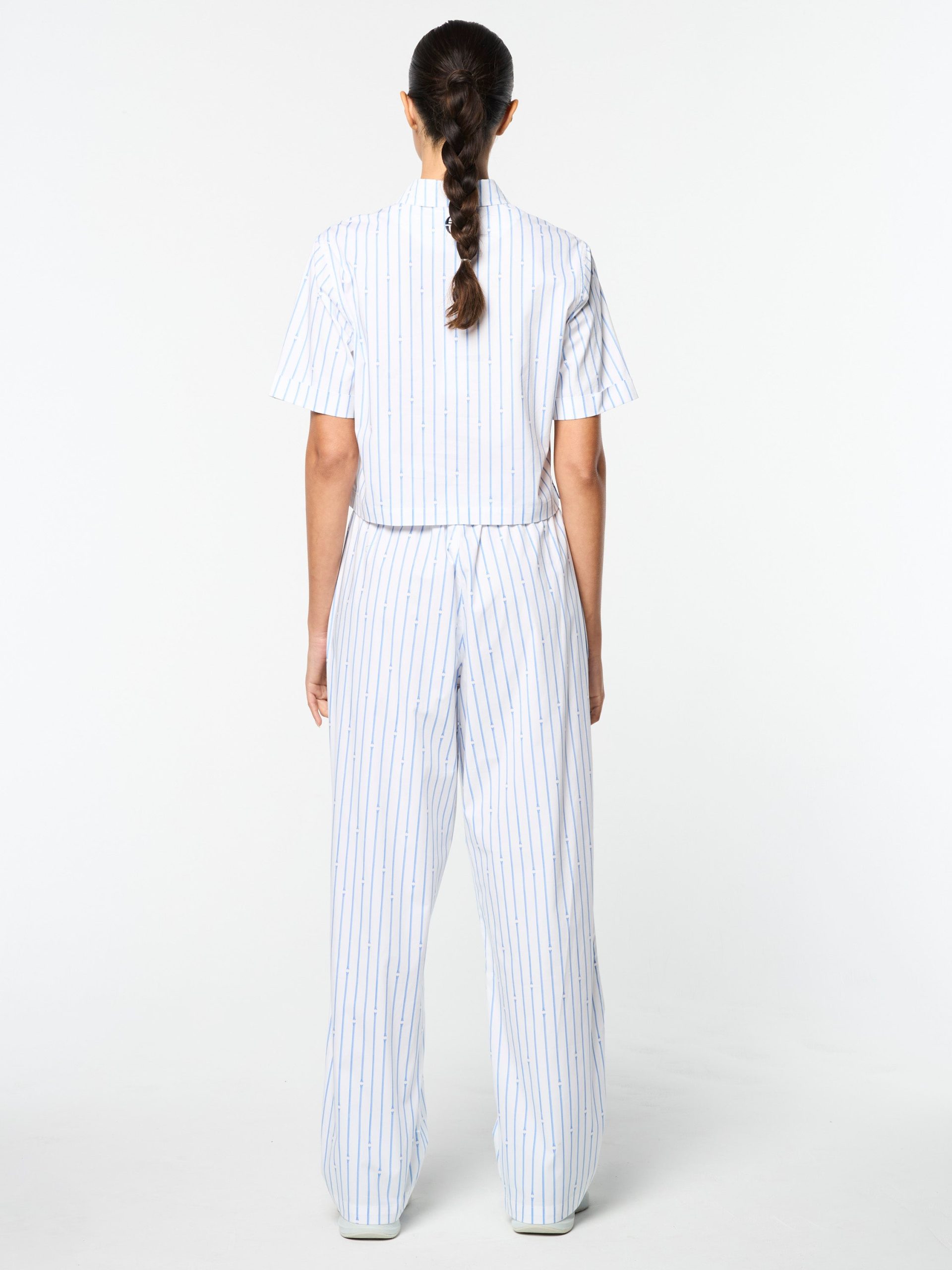 Women's Colonna Cropped Shirt- French Blue - Image 10