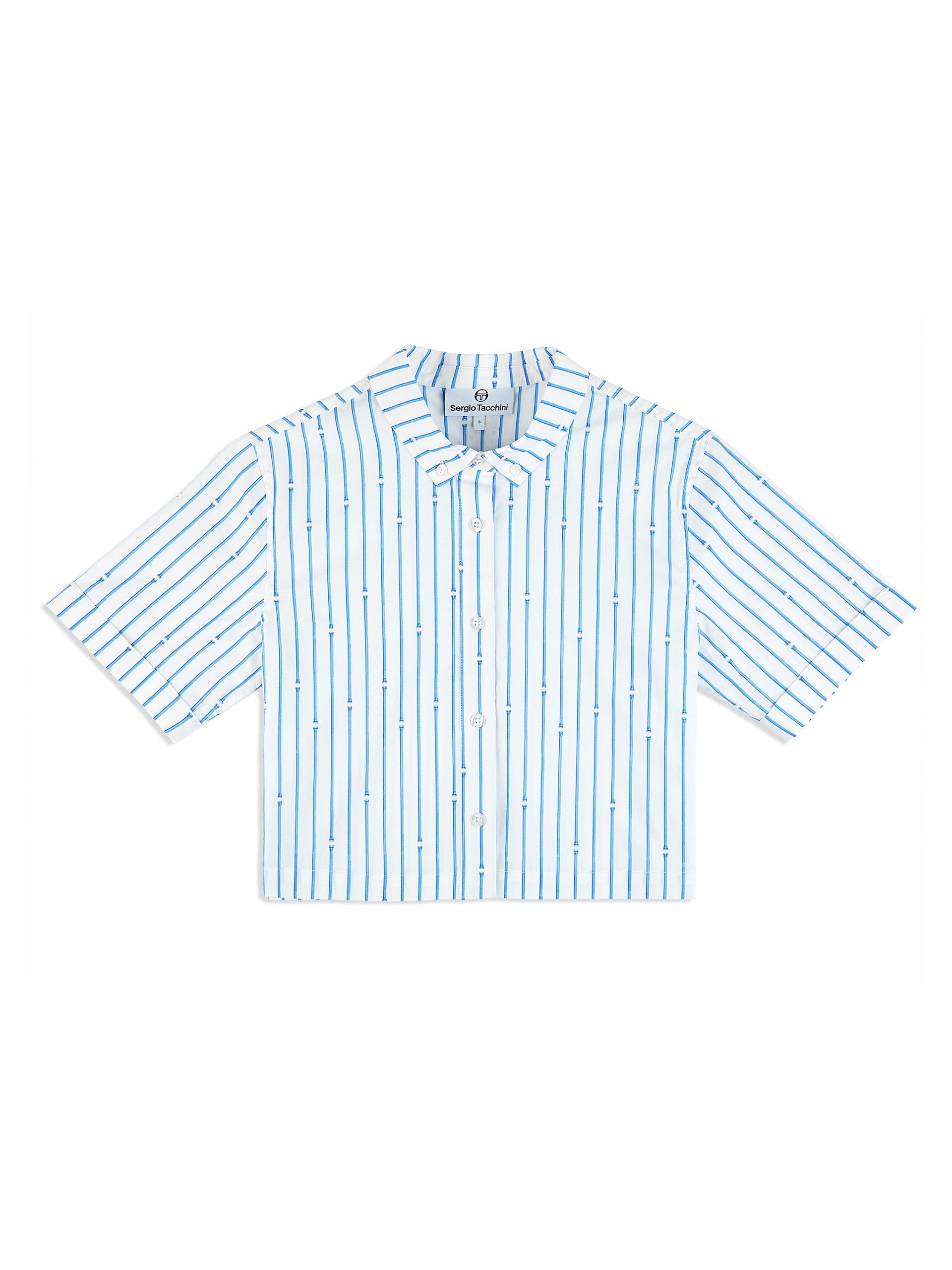Women's Colonna Cropped Shirt- French Blue - Image 4