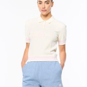 Leila Knit Polo- Gardenia