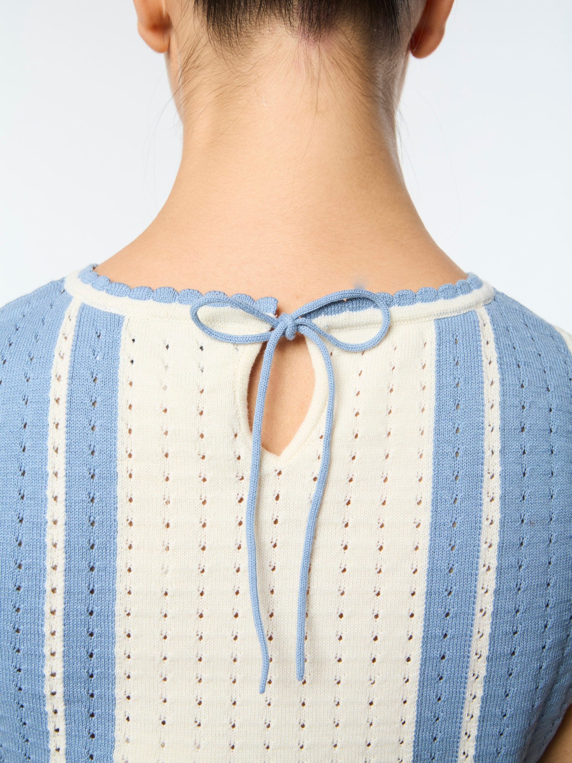 Zola Knit Top- Faded Denim - Image 3