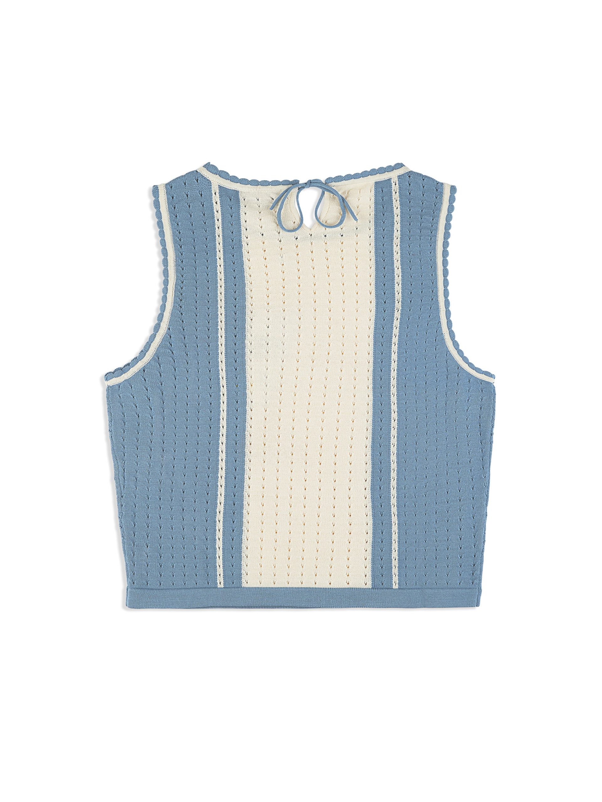 Zola Knit Top- Faded Denim - Image 4