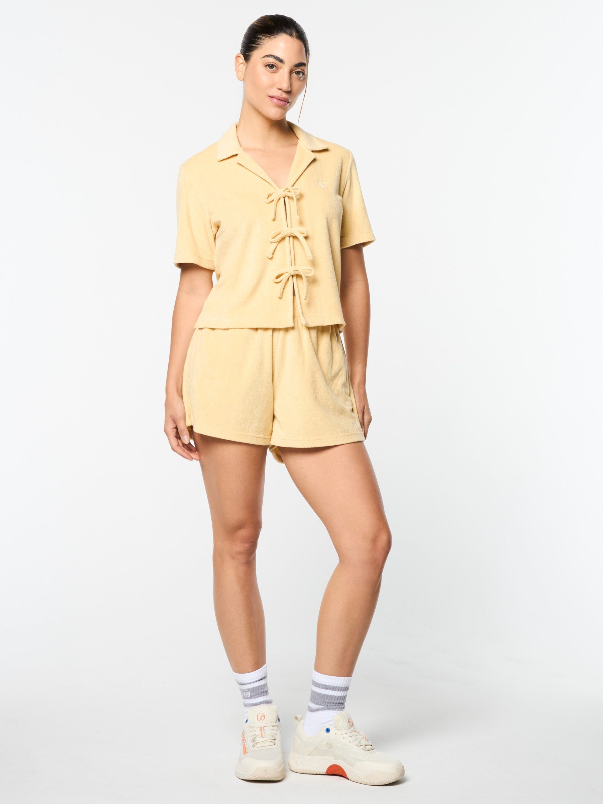 Edda Cropped Shirt- Straw - Image 5