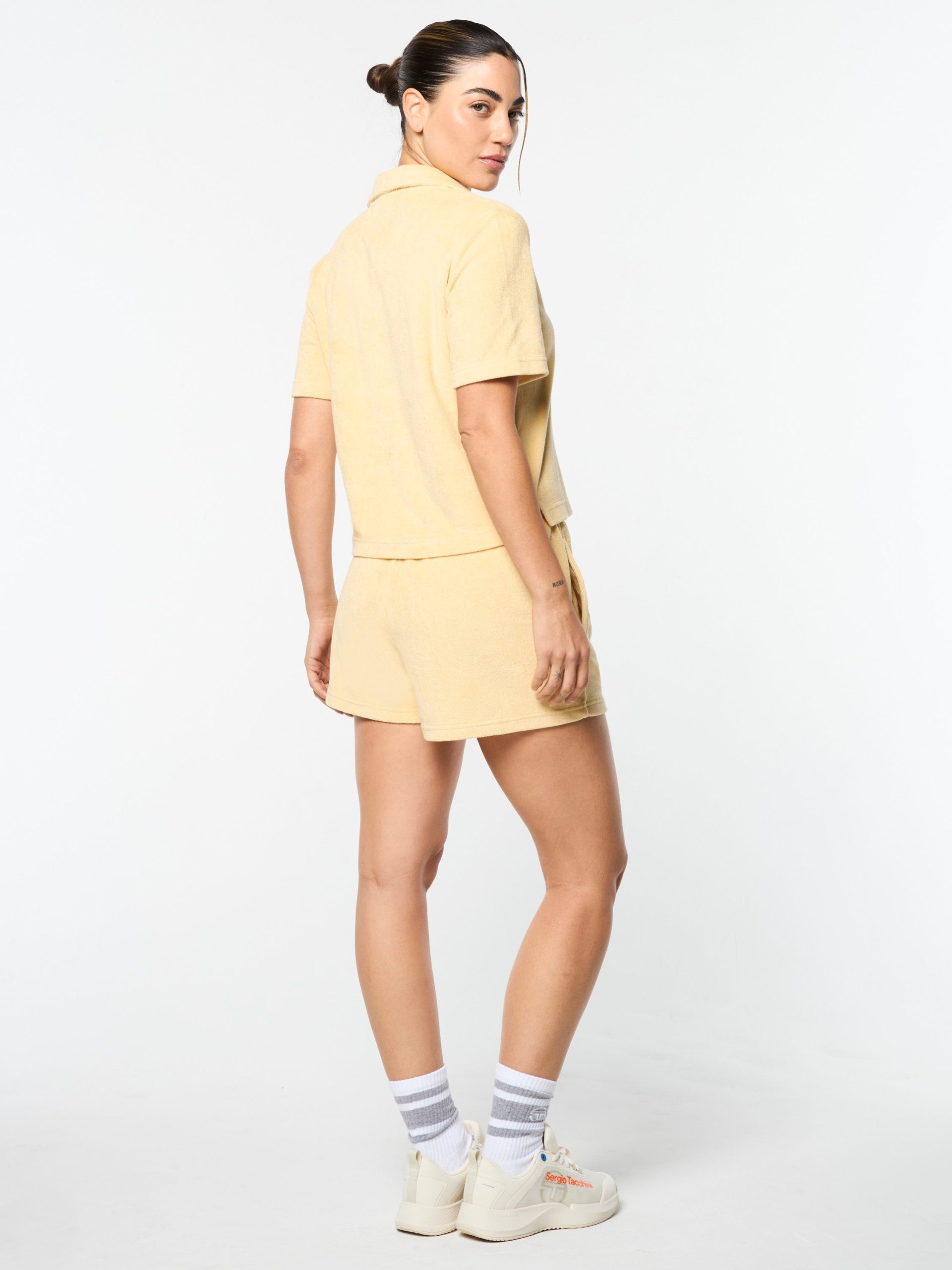 Edda Cropped Shirt- Straw - Image 7