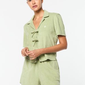 Edda Cropped Shirt- Reseda
