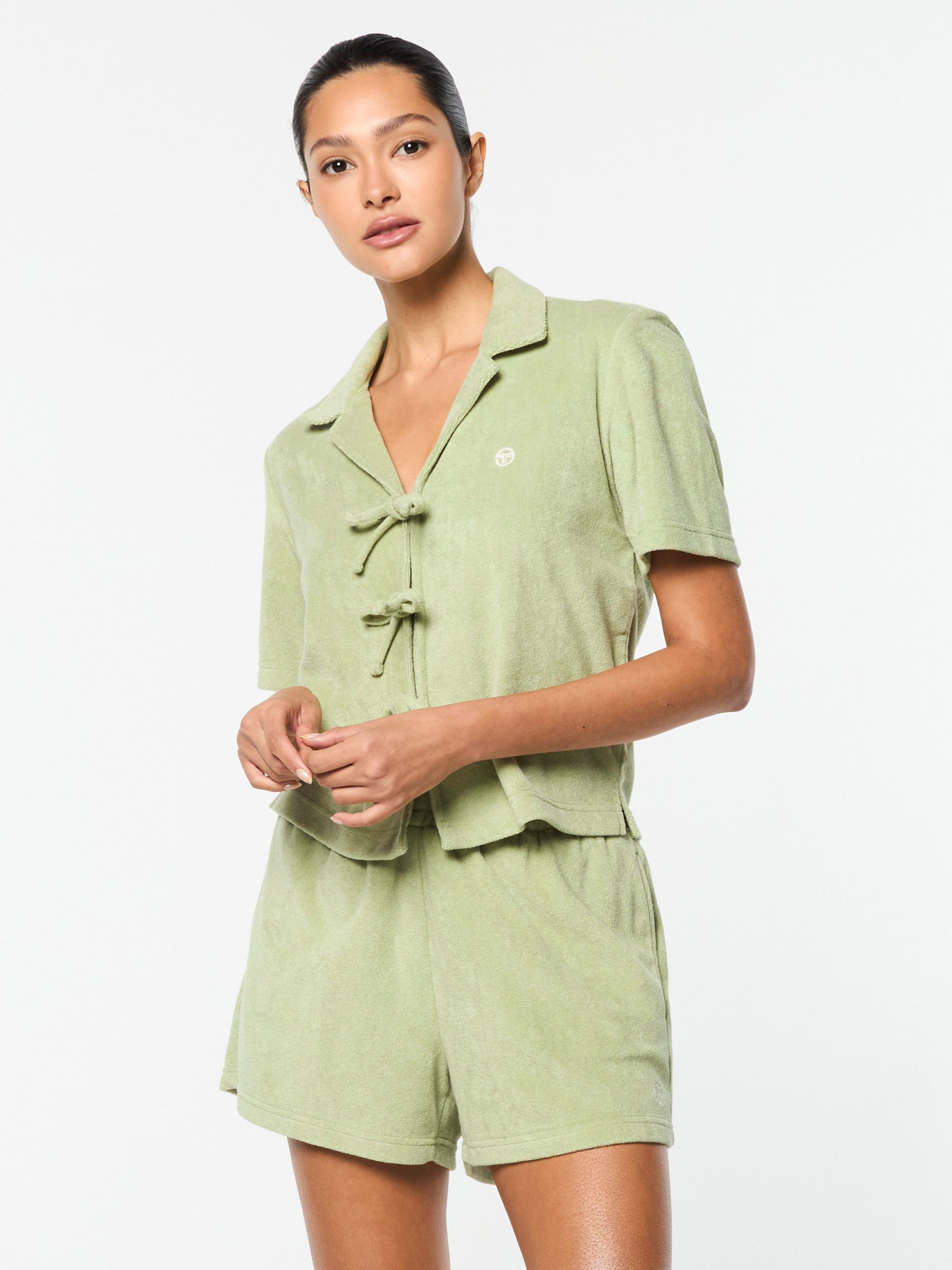Edda Cropped Shirt- Reseda