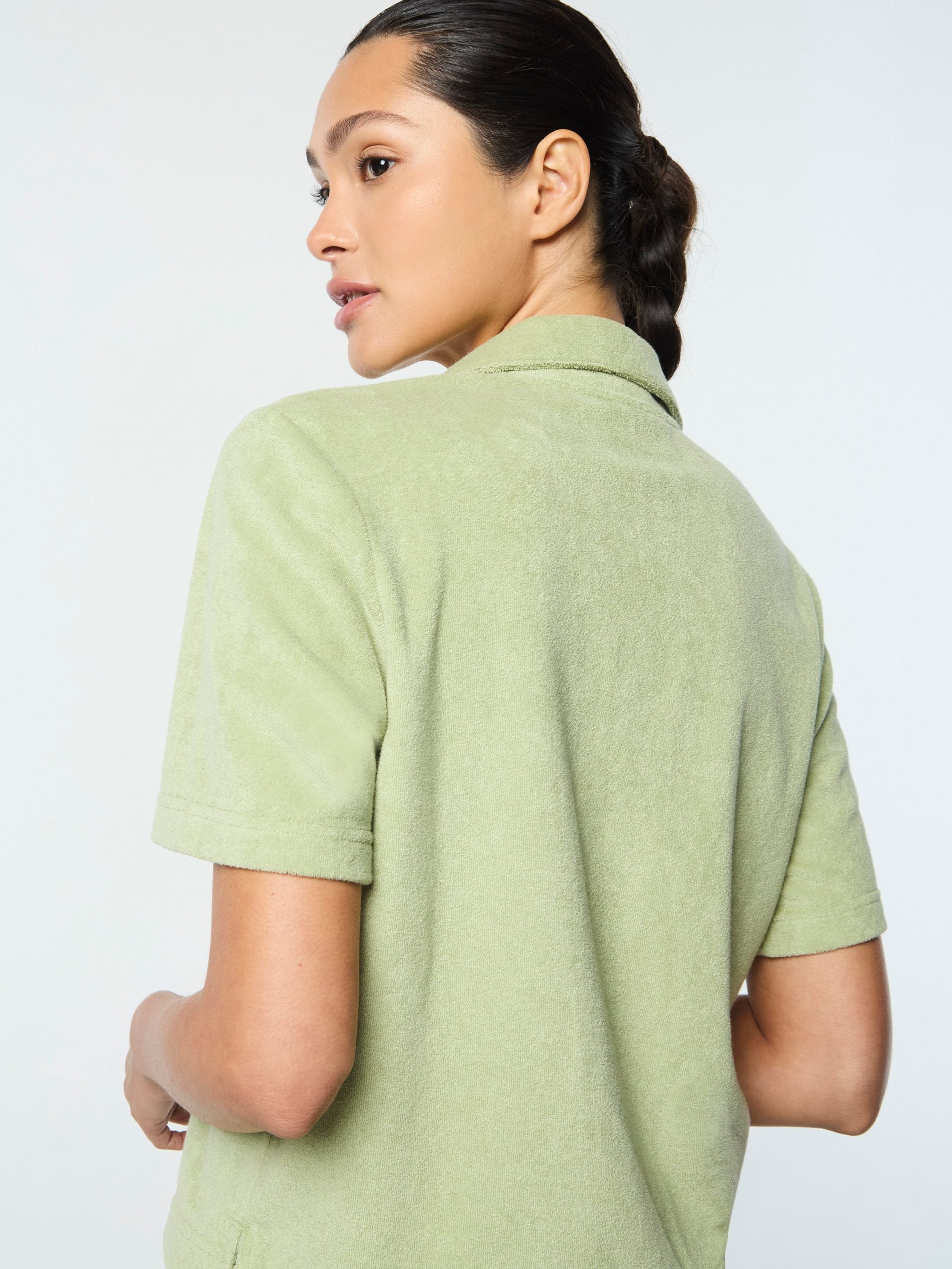 Edda Cropped Shirt- Reseda - Image 2