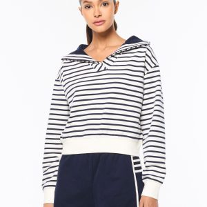 Marina Sailor Collar Sweatshirt- Gardenia