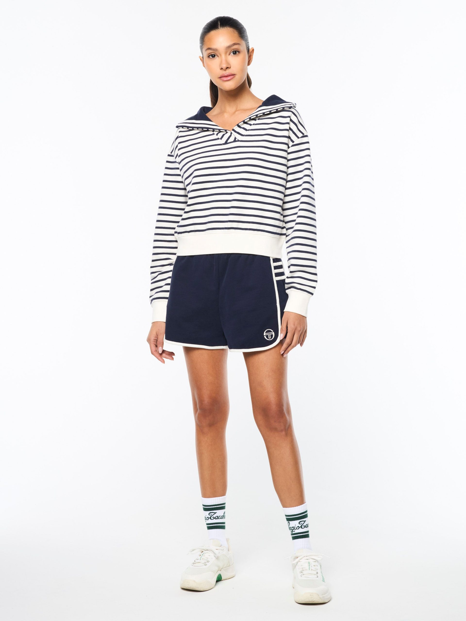 Marina Sailor Collar Sweatshirt- Gardenia - Image 9
