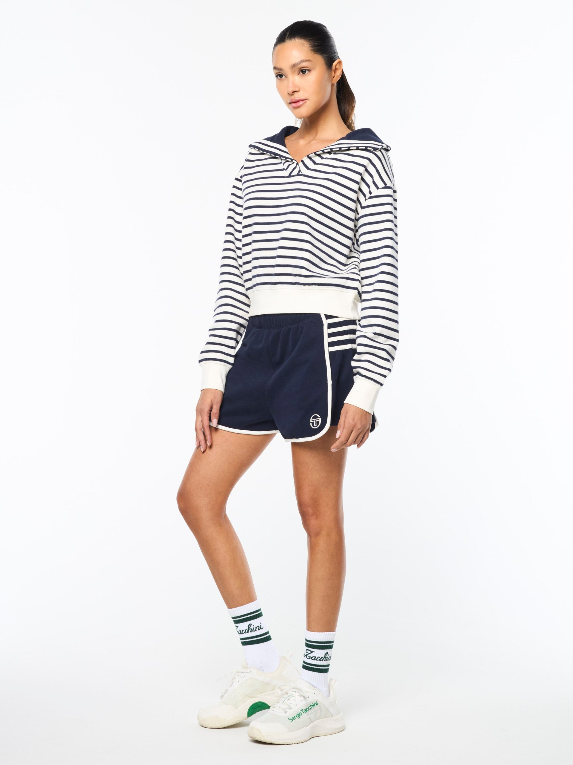 Marina Sailor Collar Sweatshirt- Gardenia - Image 10
