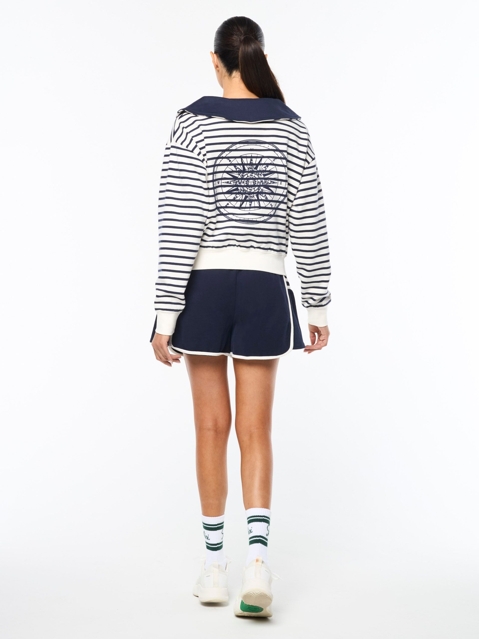 Marina Sailor Collar Sweatshirt- Gardenia - Image 11