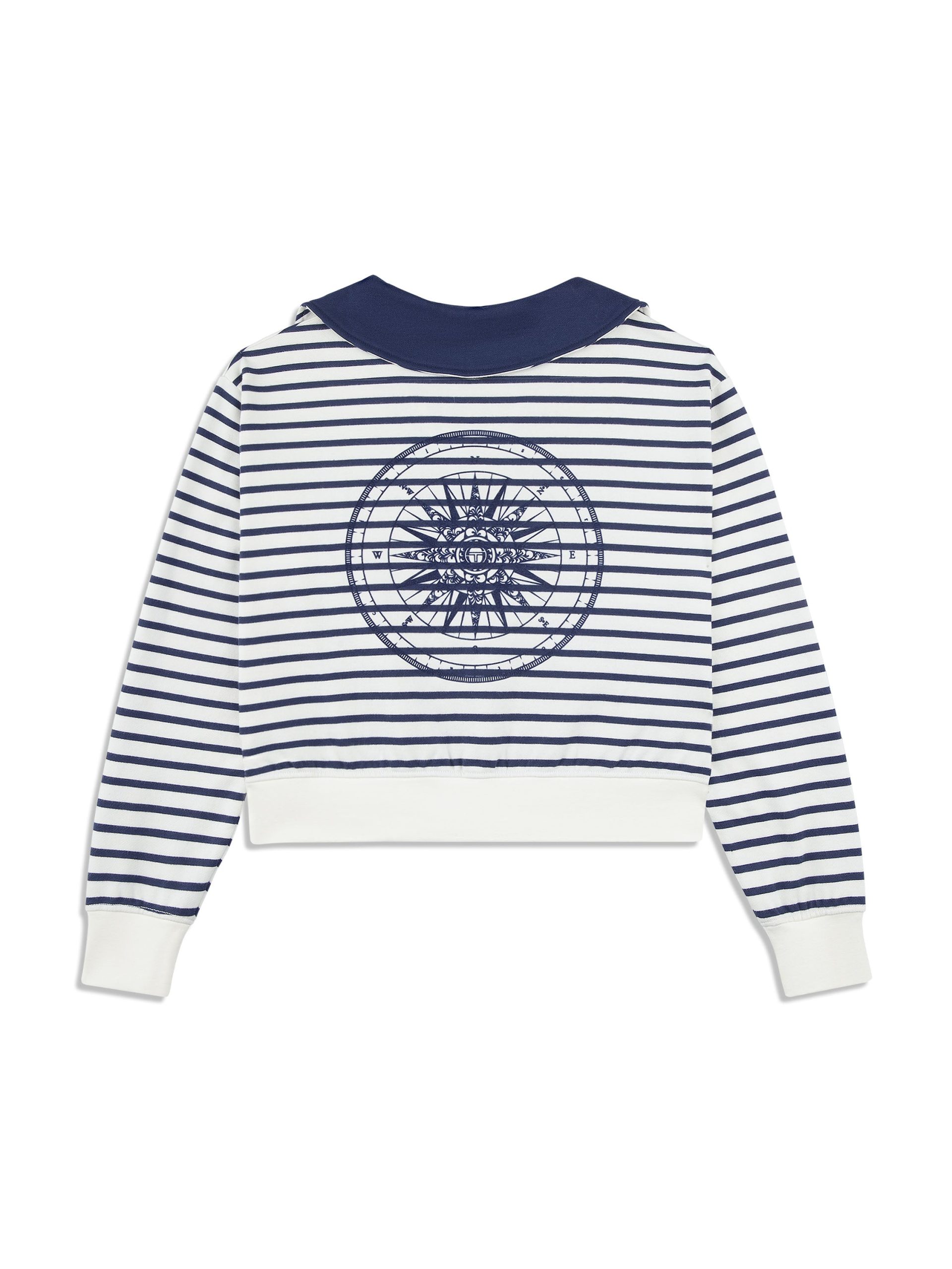 Marina Sailor Collar Sweatshirt- Gardenia - Image 8