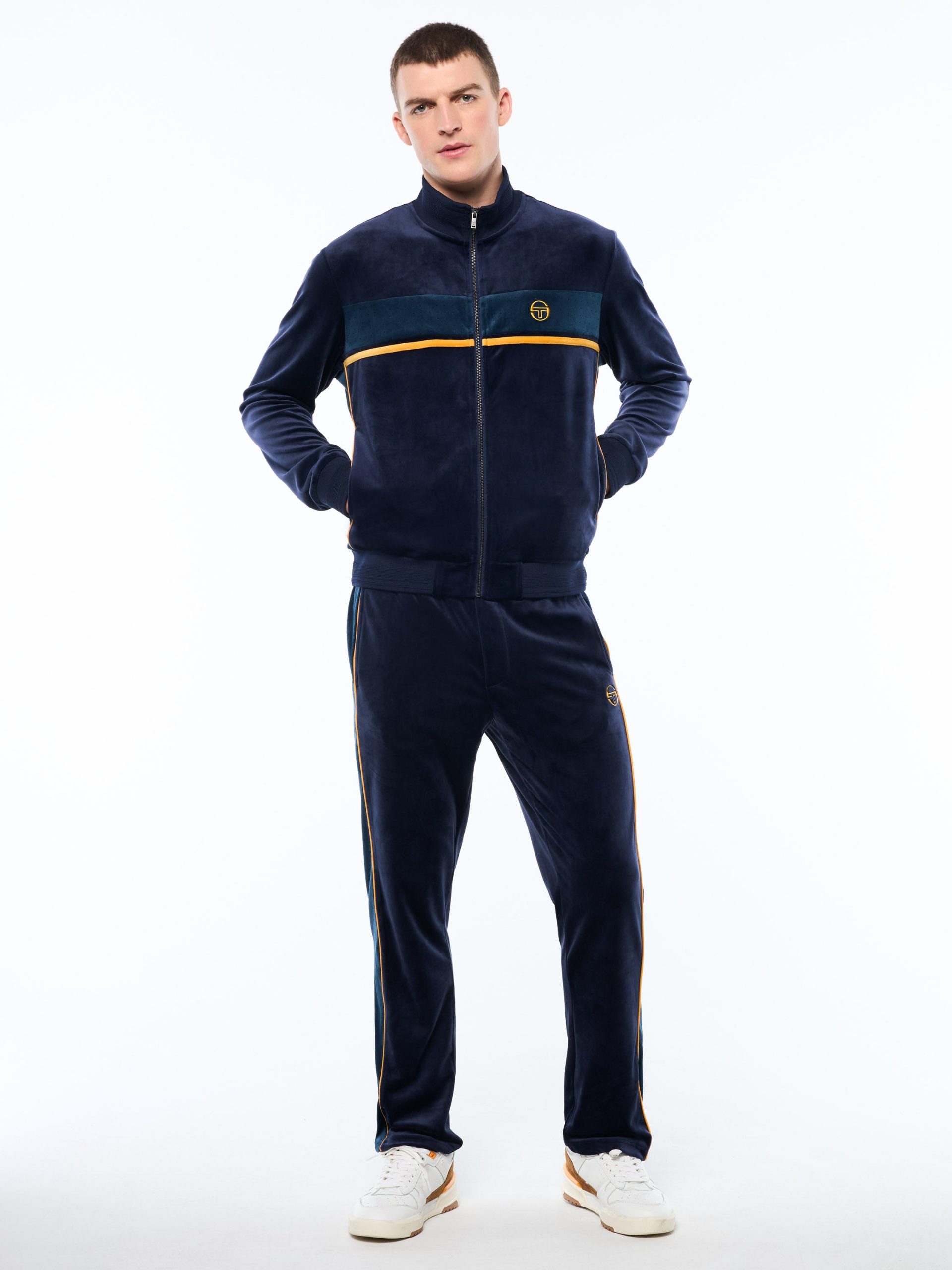 Forato Velour Track Jacket-Maritime Blue - Image 3