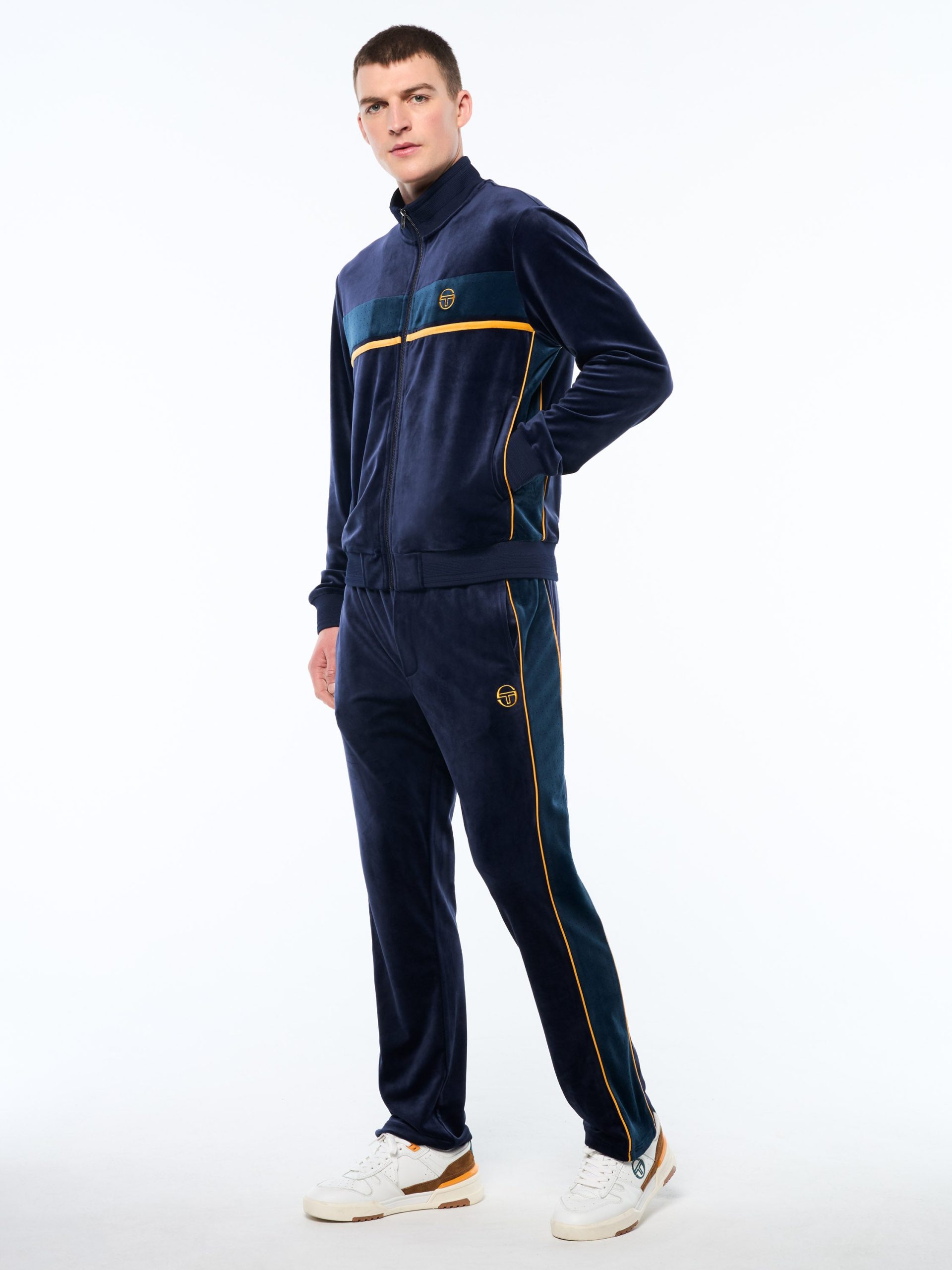 Forato Velour Track Jacket-Maritime Blue - Image 4