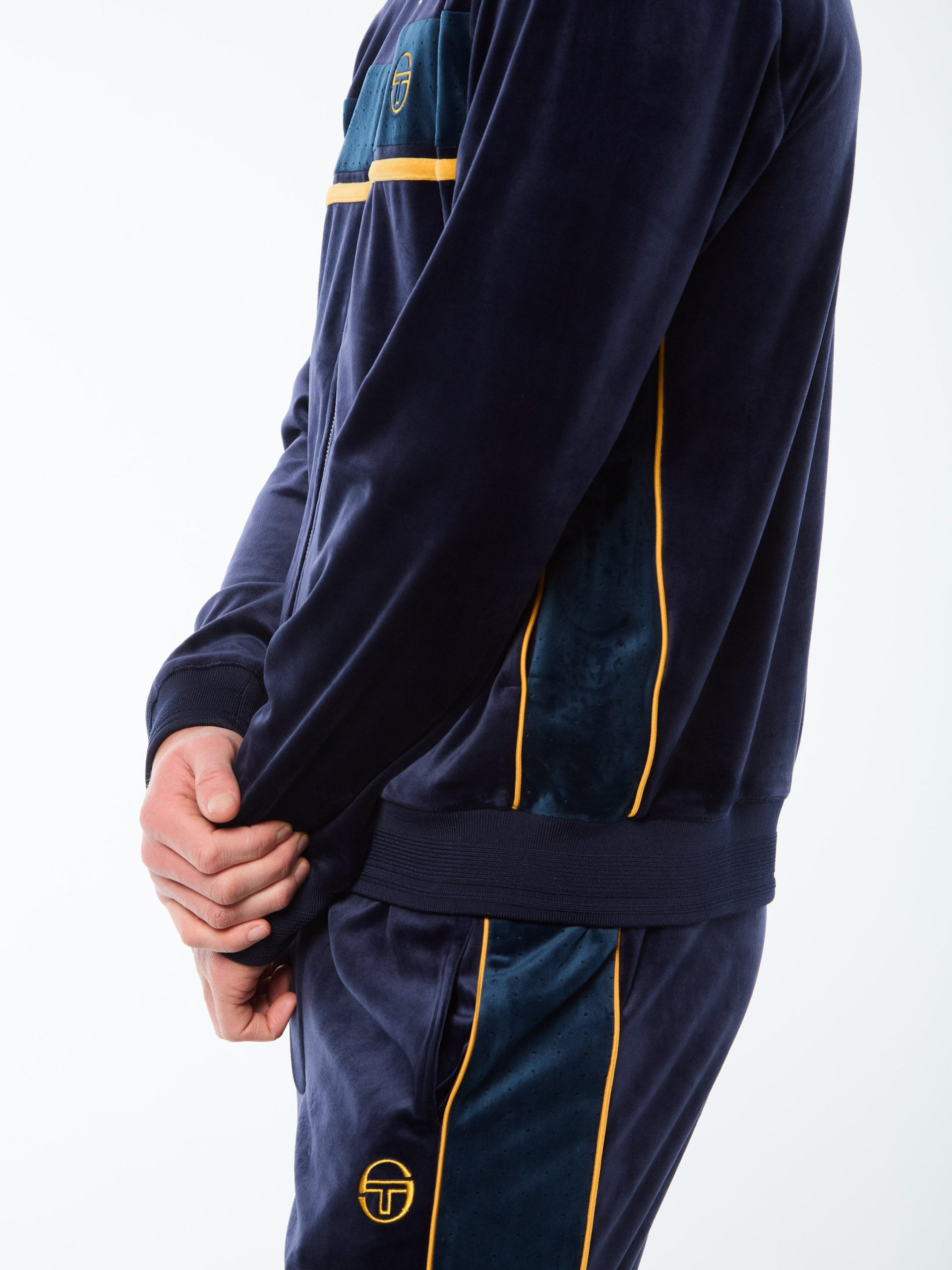 Forato Velour Track Jacket-Maritime Blue - Image 8