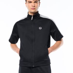 Viscotti Short Sleeve Track Jacket-Black Beauty