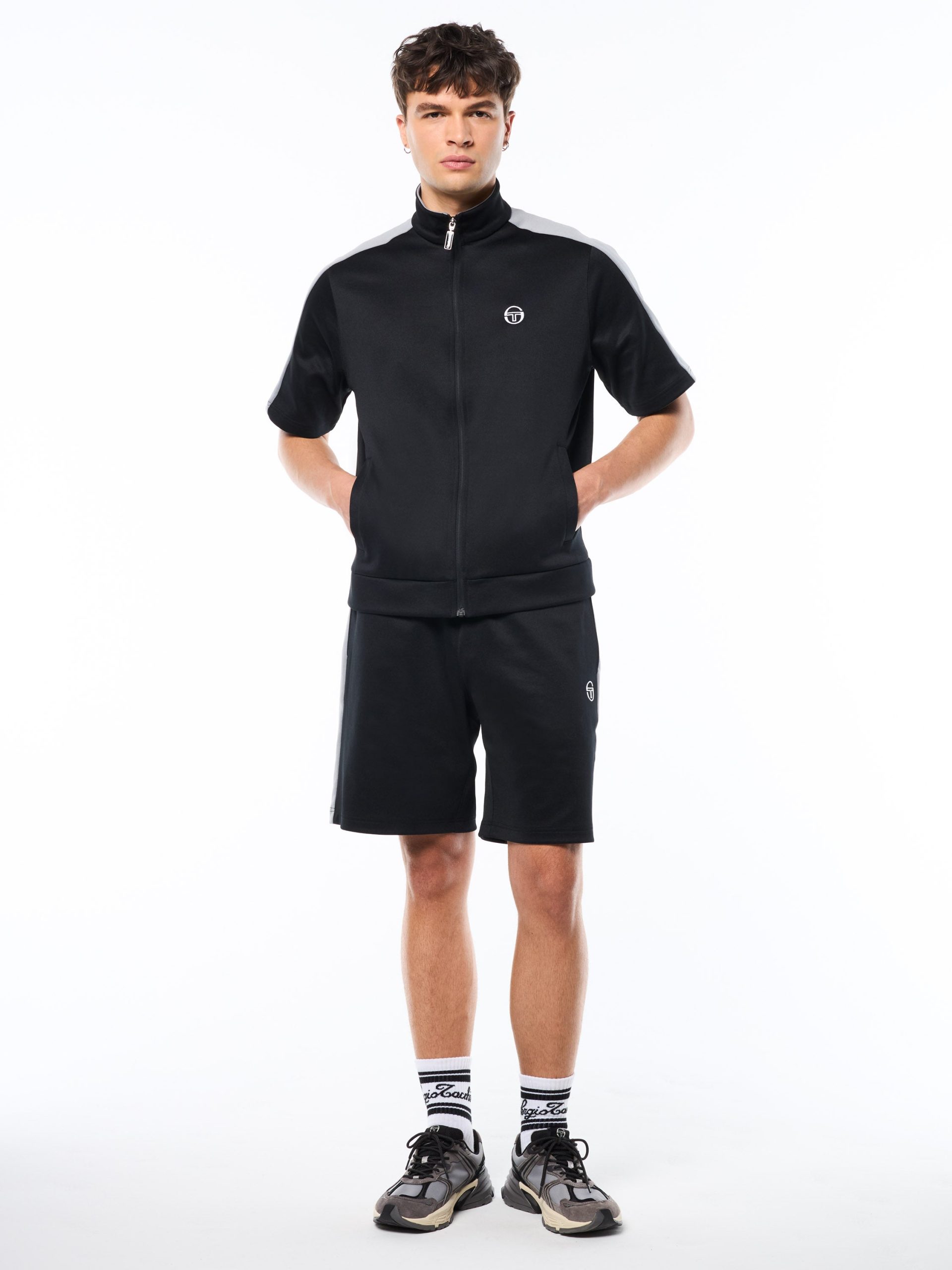 Viscotti Short Sleeve Track Jacket-Black Beauty - Image 3