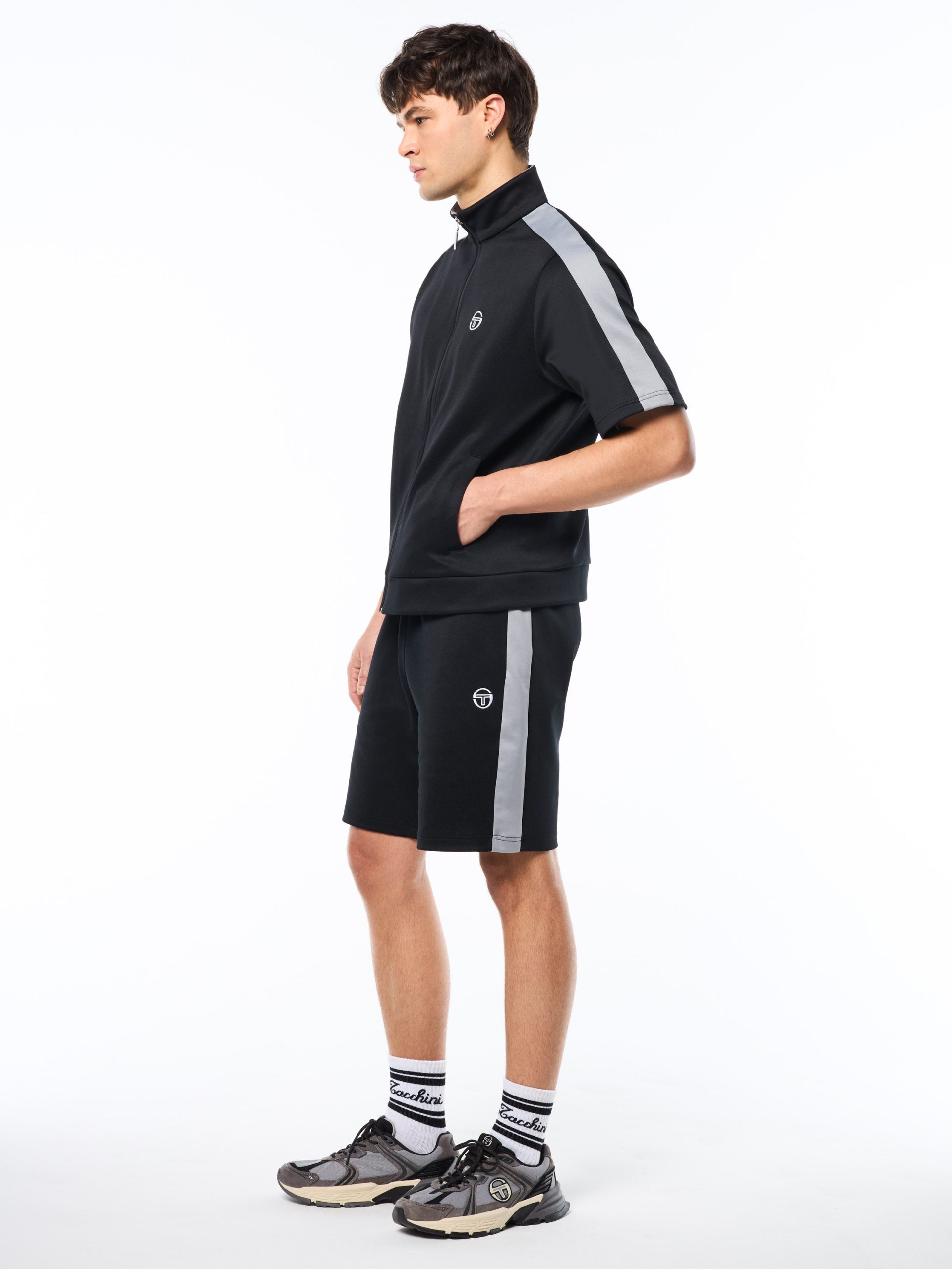 Viscotti Short Sleeve Track Jacket-Black Beauty - Image 4