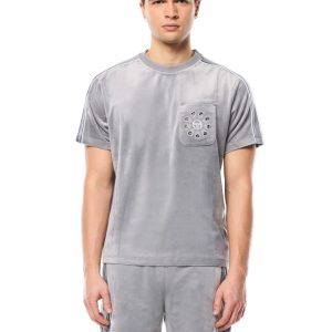 Cresta Velour Pocket T-Shirt-Sleet