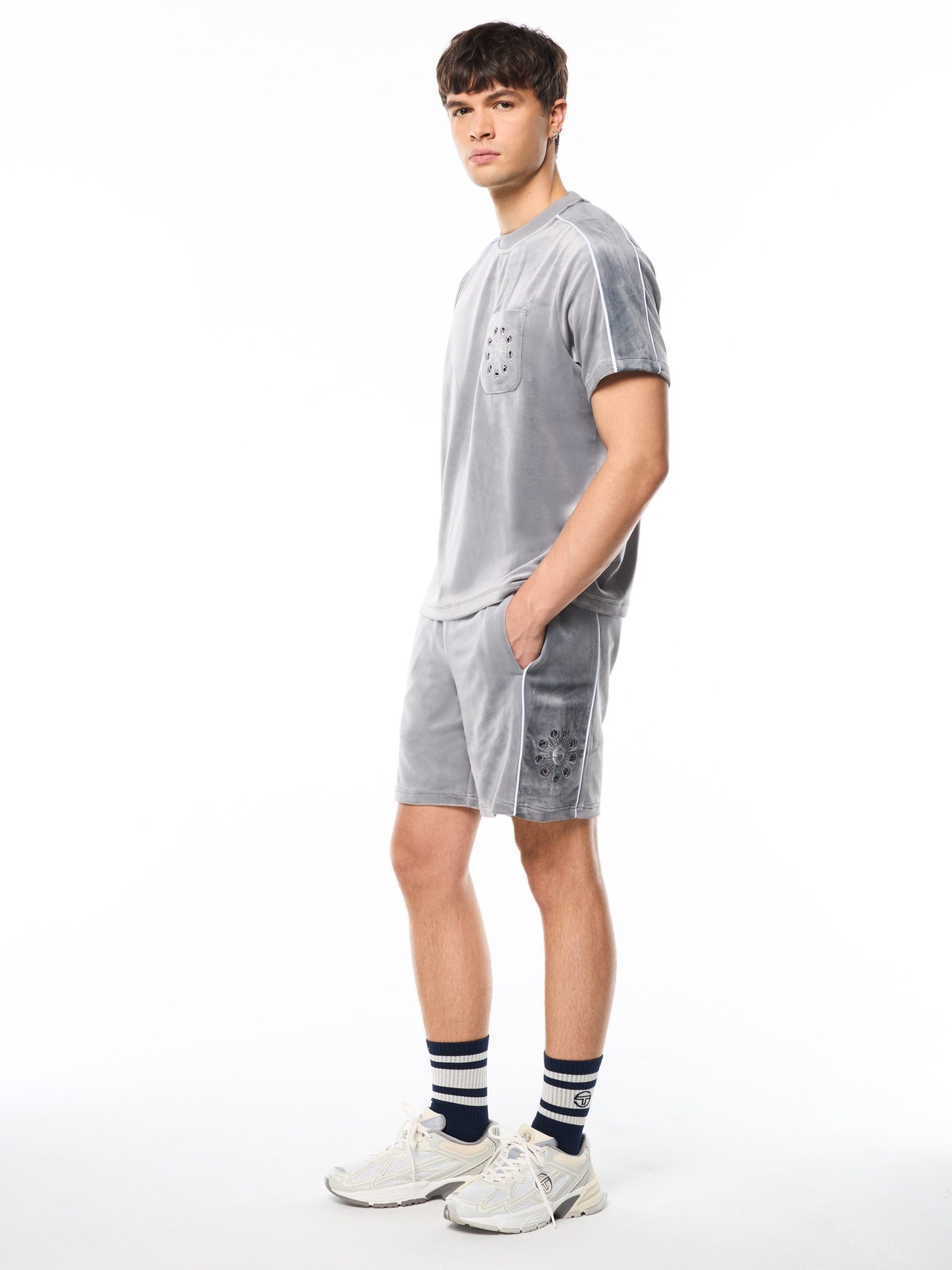 Cresta Velour Pocket T-Shirt-Sleet - Image 4