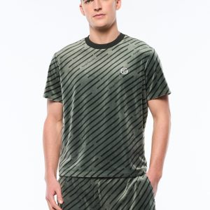 Obliquo Velour T-Shirt-Agave Green