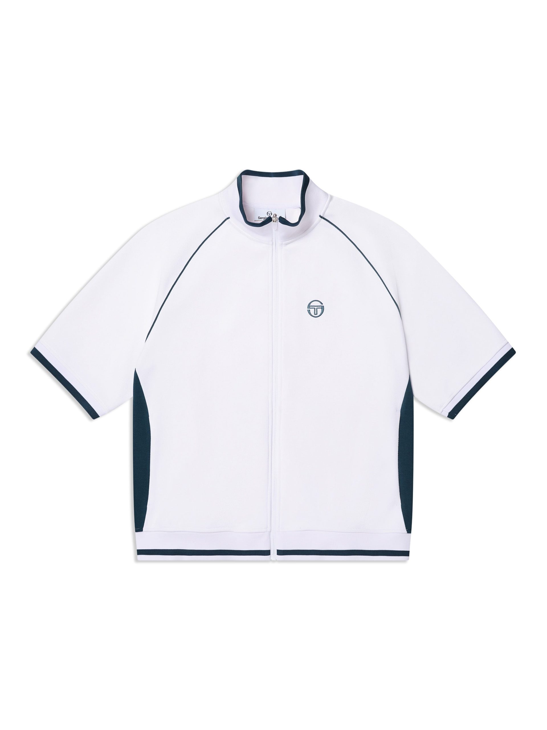 Pannello Short Sleeve Track Jacket-Brilliant White - Image 2