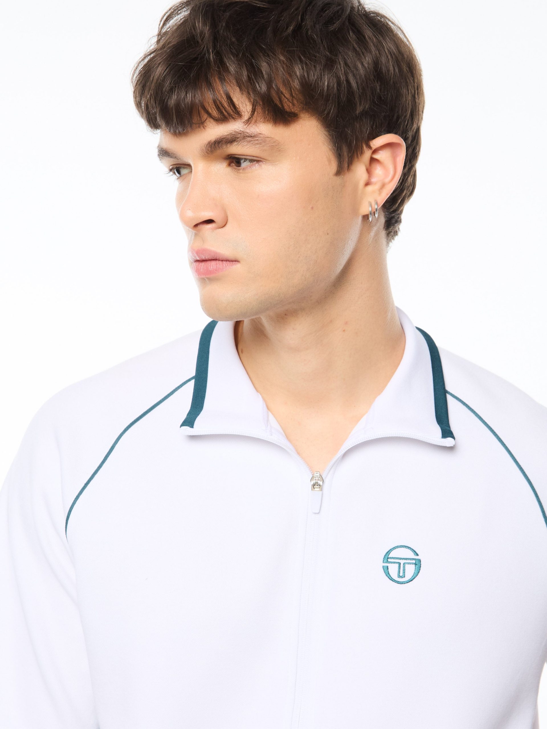 Pannello Short Sleeve Track Jacket-Brilliant White - Image 7