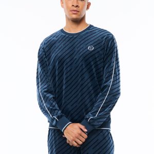 Obliquo Velour Crewneck-Key Largo
