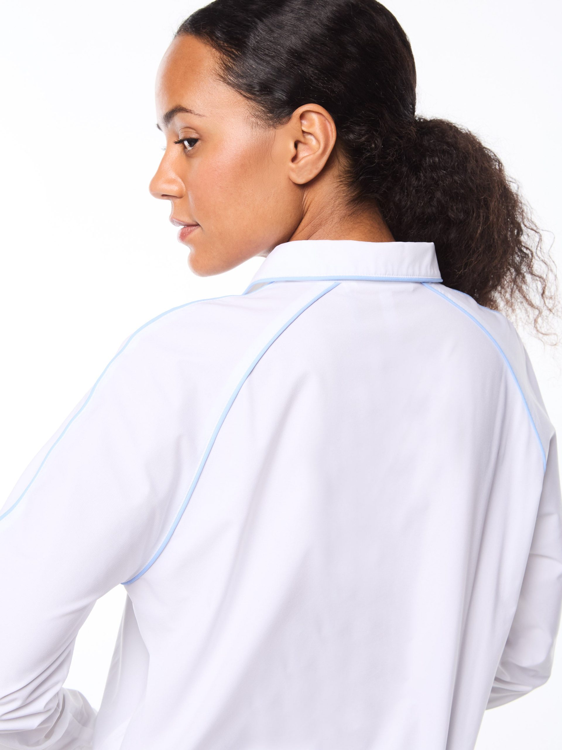 Doni Long Sleeve Polo-Brilliant White - Image 6